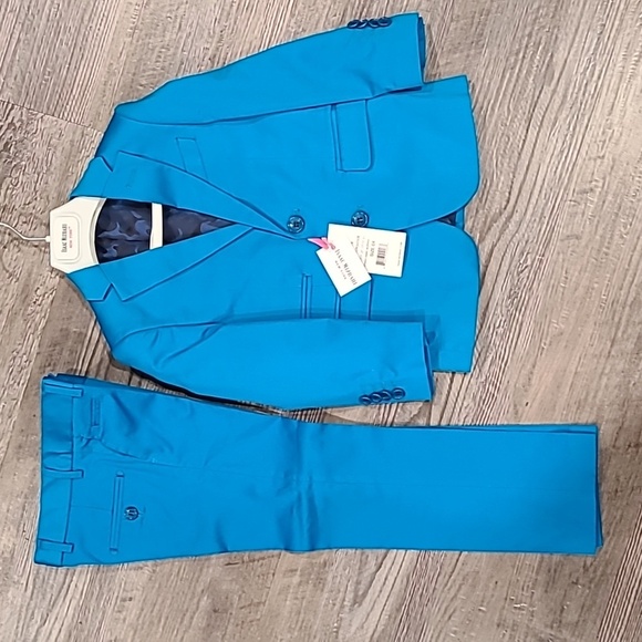 Isaac Mizrahi Stretch Cotton Blazer & Pants Suit in Colbalt Blue Size 4 - Picture 2 of 8